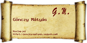 Gönczy Mátyás névjegykártya