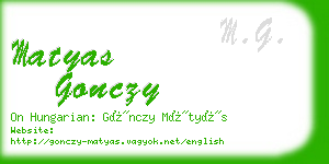 matyas gonczy business card